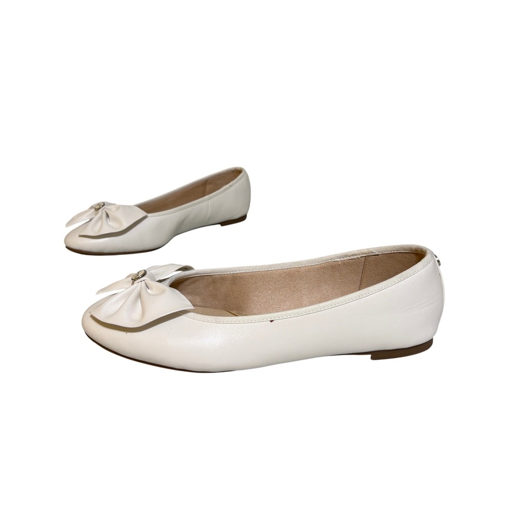 Circus Sam Edelman Women Carmen Ballet Flats 9 White Bow Bridal Wedding Workwear